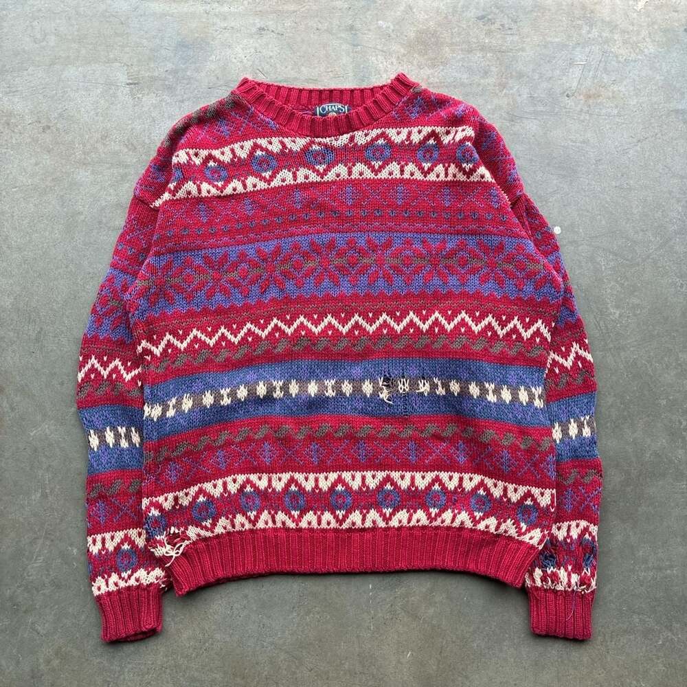 Vintage Chaps Ralph Lauren Fair Isle Aztec Knit Sweater XL